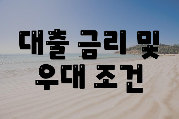 대출 금리 및 우대 조건