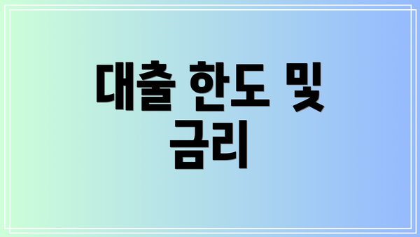 대출 한도 및 금리