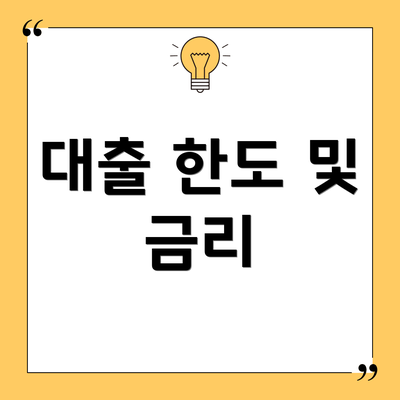 대출 한도 및 금리