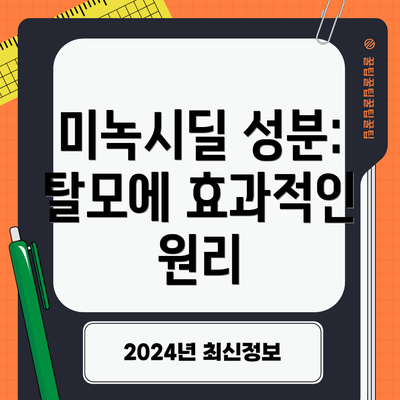 미녹시딜 성분: 탈모에 효과적인 원리