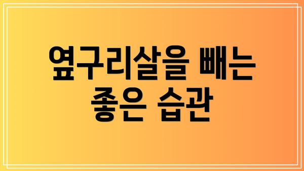 옆구리살을 빼는 좋은 습관