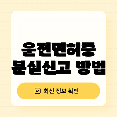 운전면허증 분실신고 방법