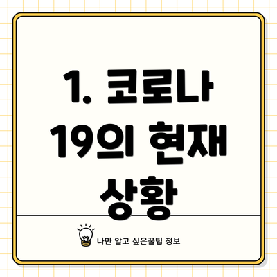 1. 코로나 19의 현재 상황