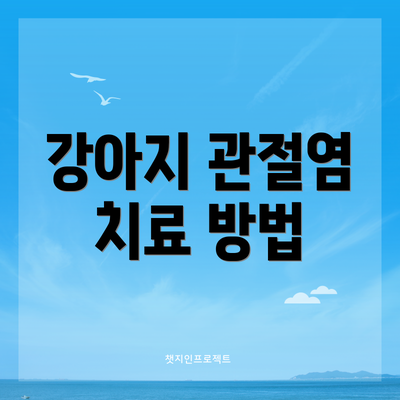 강아지 관절염 치료 방법