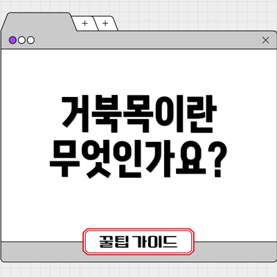거북목이란 무엇인가요?