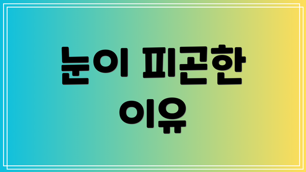 눈이 피곤한 이유