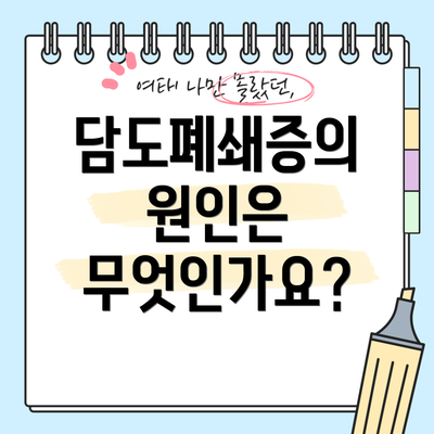 담도폐쇄증의 원인은 무엇인가요?