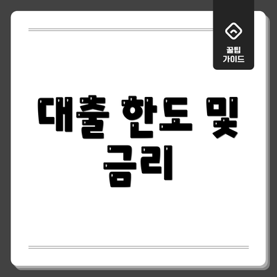 대출 한도 및 금리