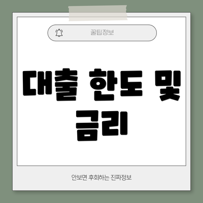 대출 한도 및 금리