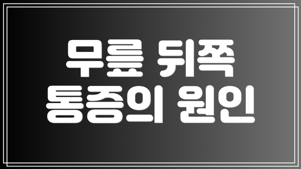 무릎 뒤쪽 통증의 원인