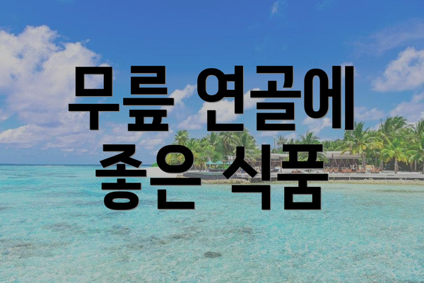 무릎 연골에 좋은 식품