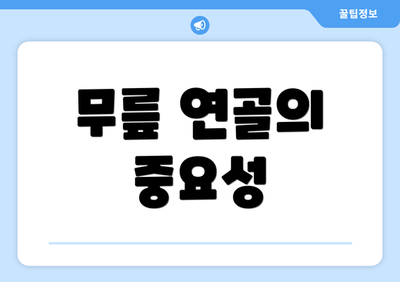 무릎 연골의 중요성