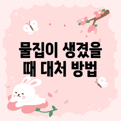 물집이 생겼을 때 대처 방법