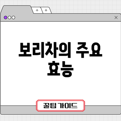 보리차의 주요 효능