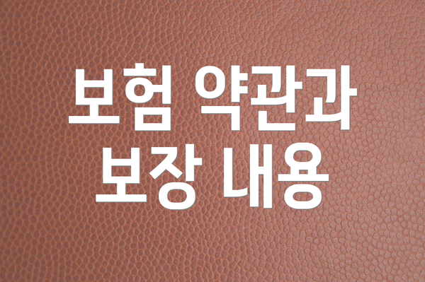 보험 약관과 보장 내용