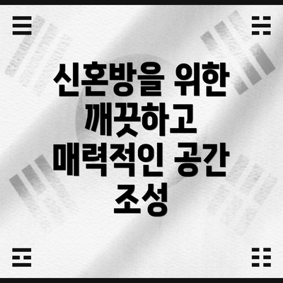 신혼방을 위한 깨끗하고 매력적인 공간 조성