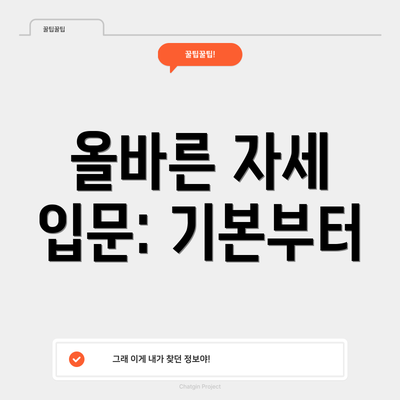 올바른 자세 입문: 기본부터