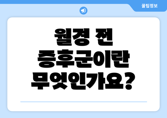 월경 전 증후군이란 무엇인가요?