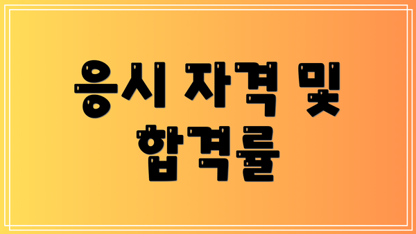 응시 자격 및 합격률