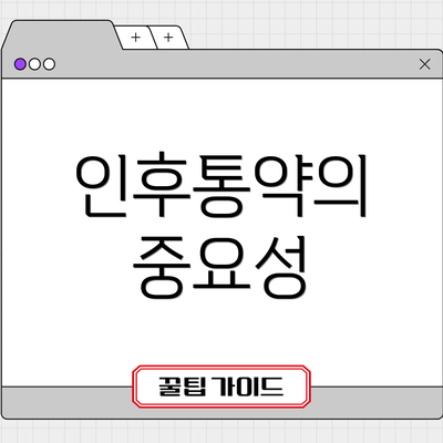 인후통약의 중요성