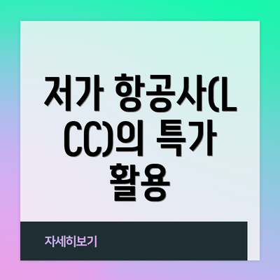저가 항공사(LCC)의 특가 활용