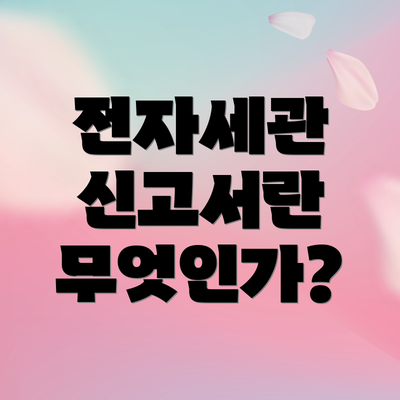 전자세관 신고서란 무엇인가?