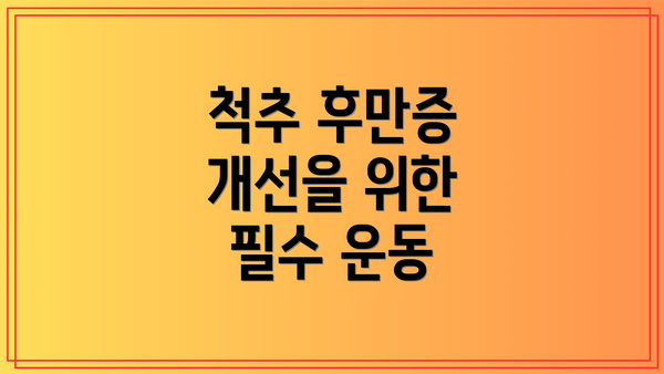 척추 후만증 개선을 위한 필수 운동