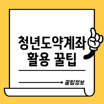 청년도약계좌 활용 꿀팁