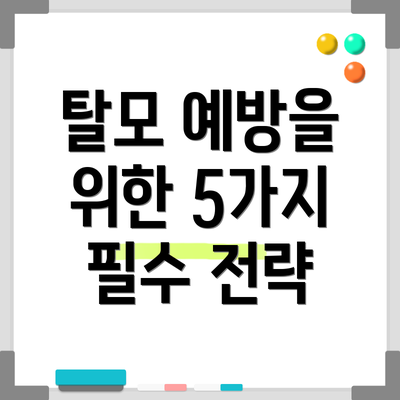 탈모 예방을 위한 5가지 필수 전략