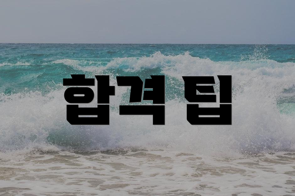 합격 팁