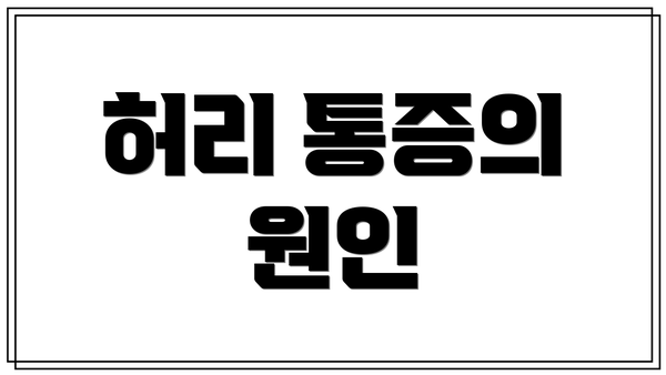 허리 통증의 원인