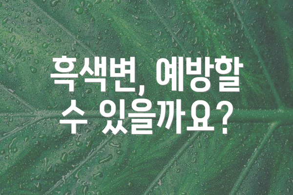 흑색변, 예방할 수 있을까요?