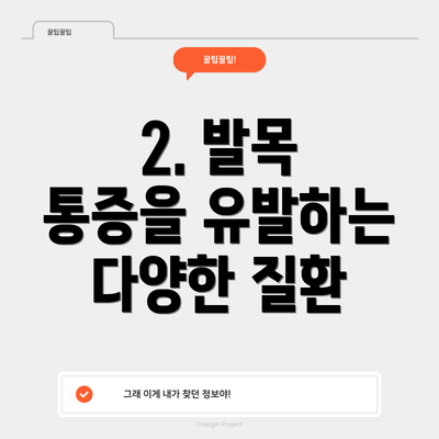 2. 발목 통증을 유발하는 다양한 질환