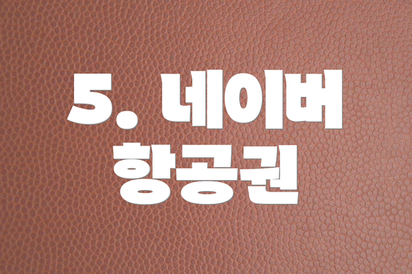 5. 네이버 항공권