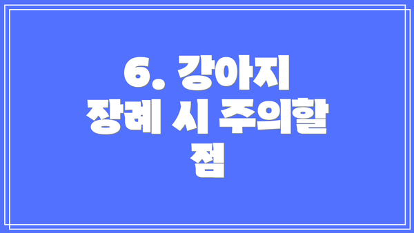 6. 강아지 장례 시 주의할 점