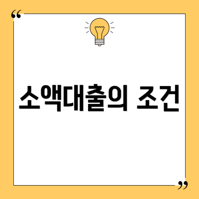 소액대출의 조건