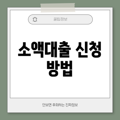 소액대출 신청 방법