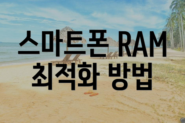 스마트폰 RAM 최적화 방법