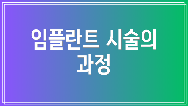 임플란트 시술의 과정