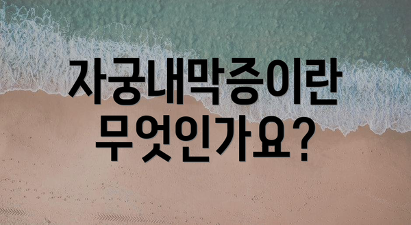 자궁내막증이란 무엇인가요?