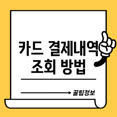 카드 결제내역 조회 방법