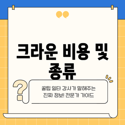 크라운 비용 및 종류