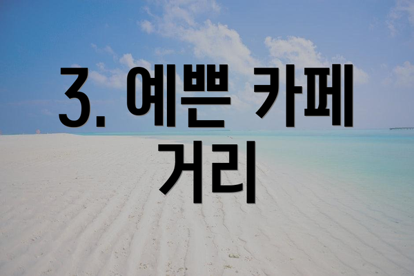 3. 예쁜 카페 거리