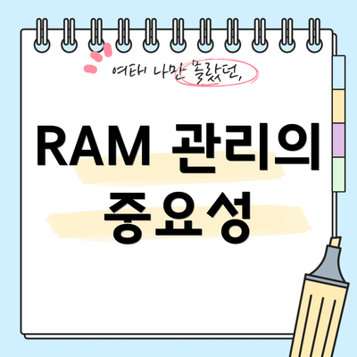 RAM 관리의 중요성