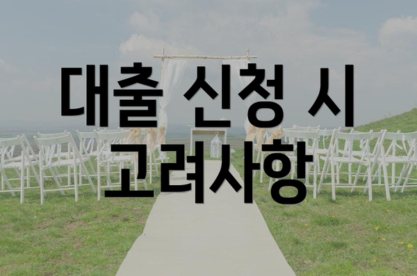 대출 신청 시 고려사항