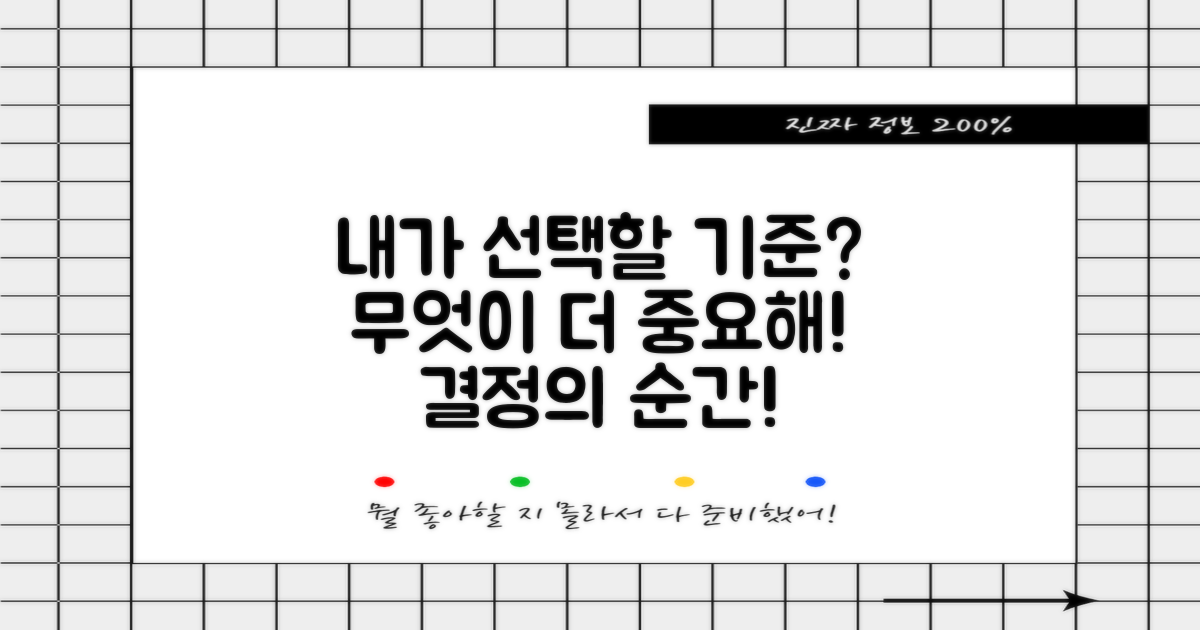 내가 선택해야 할 기준은?