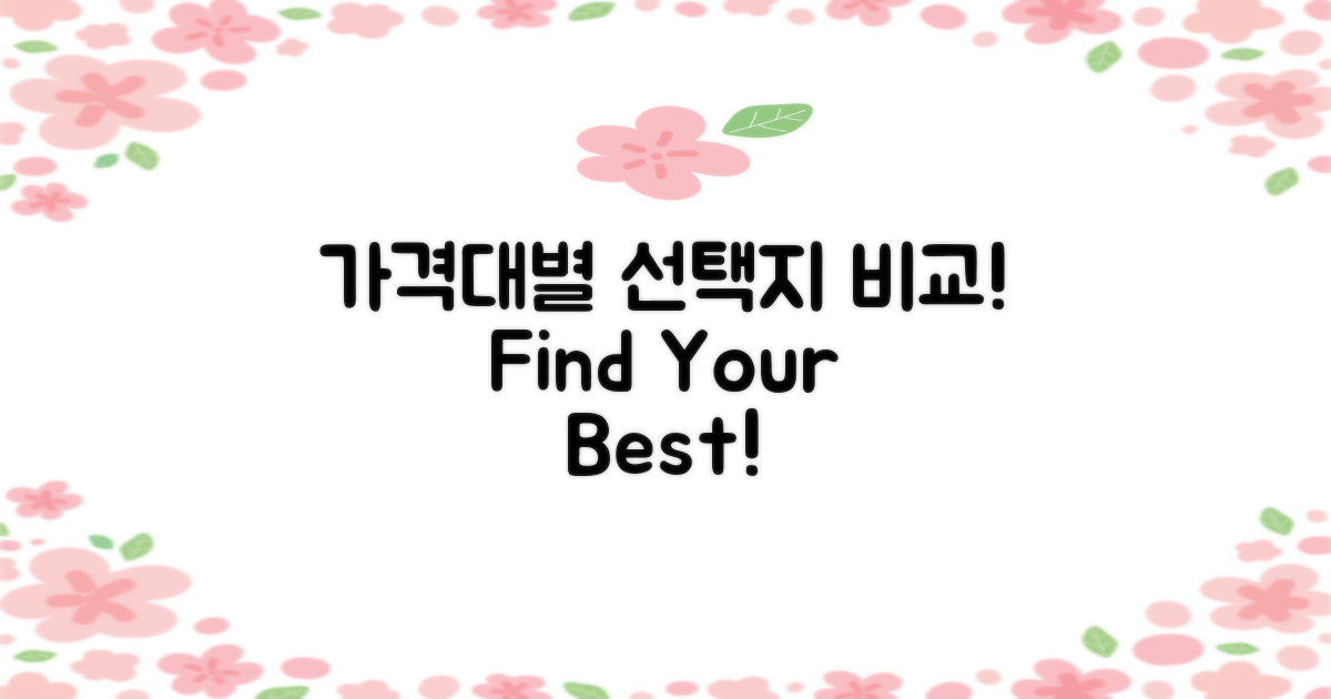 가격대별 선택지 비교