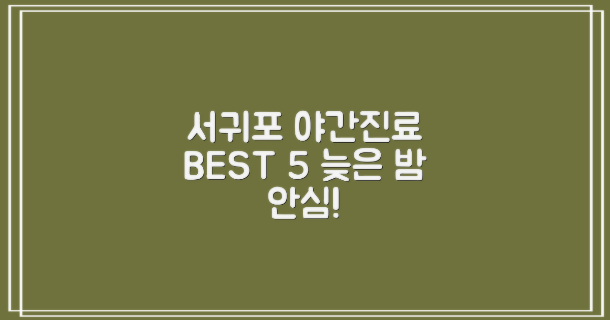 서귀포 야간진료 5곳 리스트