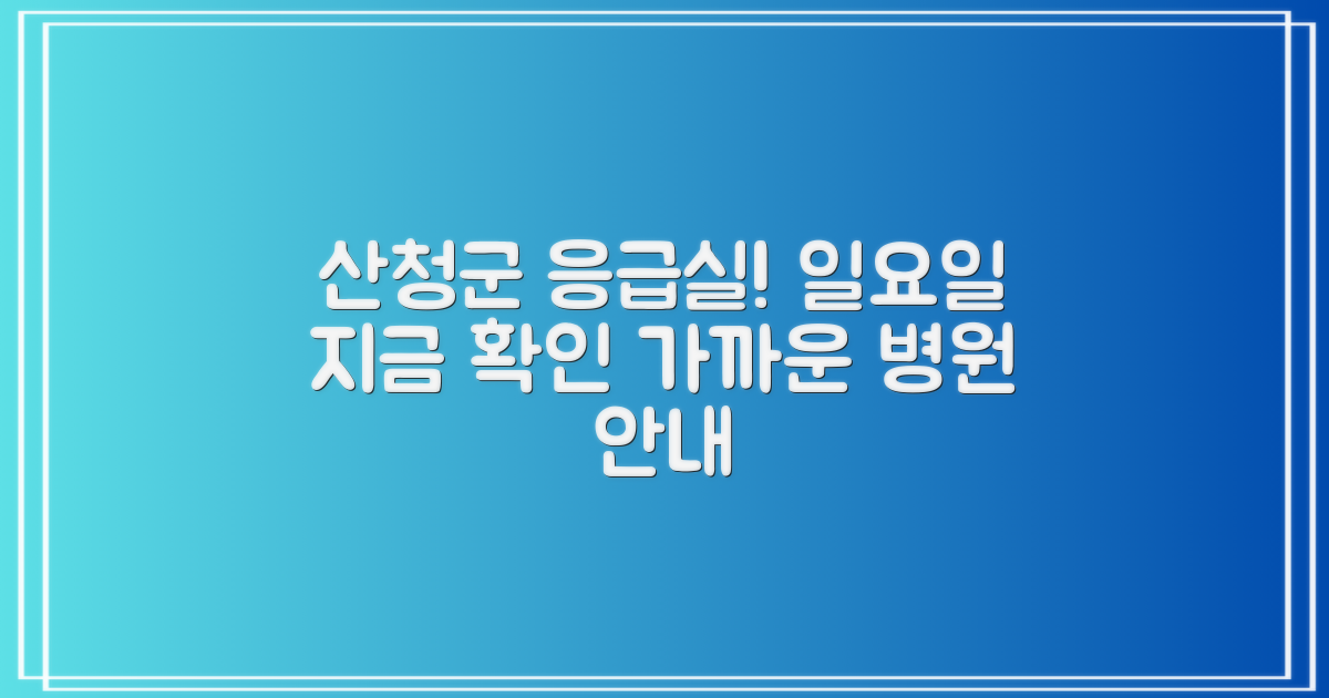 일요일 산청군 병원, 지금 확인하세요!