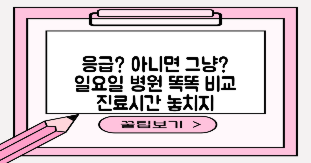 일요일 진료 병원, 핵심 비교